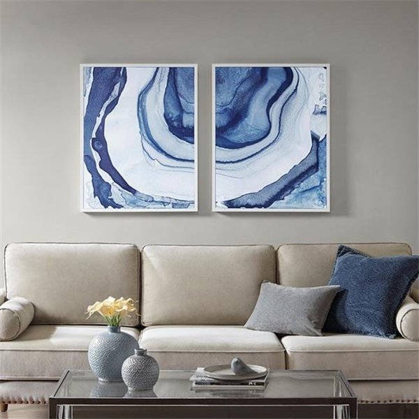 Madison Park Madison Park MP95C-0117 Ethereal Printed Framed Canvas; Set of 2 - Blue MP95C-0117